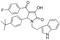 3-HYDROXY-1-[2-(1H-INDOL-3-YL)ETHYL]-4-(4-FLUOROBENZOYL)-5-(4-TERT-BUTYLPHENYL)-1,5-DIHYDRO-2H-PYRROL-2-ONE 结构式