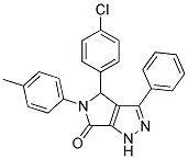 4-(4-CHLOROPHENYL)-5-(4-METHYLPHENYL)-3-PHENYL-4,5-DIHYDROPYRROLO[3,4-C]PYRAZOL-6(1H)-ONE 结构式