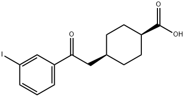 CIS-4-[2-(3-IODOPHENYL)-2-OXOETHYL]CYCLOHEXANE-1-CARBOXYLIC ACID 结构式