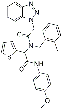 2-(2-(1H-BENZO[D][1,2,3]TRIAZOL-1-YL)-N-(2-METHYLBENZYL)ACETAMIDO)-N-(4-METHOXYPHENYL)-2-(THIOPHEN-2-YL)ACETAMIDE 结构式