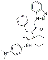 1-(2-(1H-BENZO[D][1,2,3]TRIAZOL-1-YL)-N-BENZYLACETAMIDO)-N-(4-(DIMETHYLAMINO)PHENYL)CYCLOHEXANECARBOXAMIDE 结构式