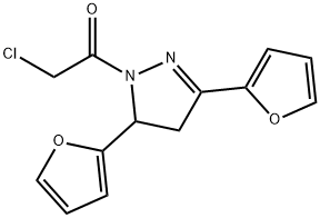 2-氯-1-(3,5-二(呋喃-2-基)-4,5-二氢-1H-吡唑-1-基)乙烷-1-酮 结构式