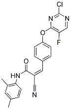 (2Z)-3-{4-[(2-CHLORO-5-FLUOROPYRIMIDIN-4-YL)OXY]PHENYL}-2-CYANO-N-(2,4-DIMETHYLPHENYL)ACRYLAMIDE 结构式