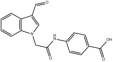 4-[2-(3-FORMYL-INDOL-1-YL)-ACETYLAMINO]-BENZOIC ACID 结构式