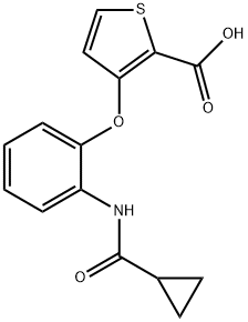 3-(2-[(CYCLOPROPYLCARBONYL)AMINO]PHENOXY)-2-THIOPHENECARBOXYLIC ACID 结构式