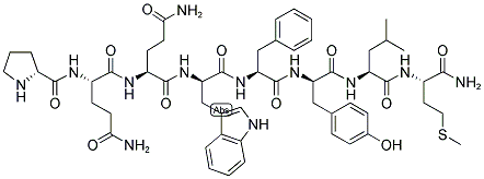 D-PRO-GLN-GLN-D-TRP-PHE-D-TYR-LEU-MET-NH2 结构式