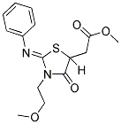 METHYL [(2Z)-3-(2-METHOXYETHYL)-4-OXO-2-(PHENYLIMINO)-1,3-THIAZOLIDIN-5-YL]ACETATE 结构式