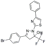 3-(4-BROMOPHENYL)-1-(4-PHENYL-1,3-THIAZOL-2-YL)-5-(TRIFLUOROMETHYL)-4,5-DIHYDRO-1H-PYRAZOL-5-OL 结构式