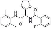 N-[2-[(2,6-DIMETHYLPHENYL)AMINO]-1-(2-FURYL)-2-OXOETHYL]-2-FLUOROBENZAMIDE 结构式