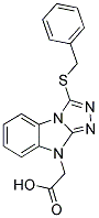 (3-BENZYLSULFANYL-BENZO[4,5]IMIDAZO[2,1-C][1,2,4]TRIAZOL-9-YL)-ACETIC ACID 结构式