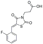3-[5-(2-FLUORO-BENZYLIDENE)-2,4-DIOXO-THIAZOLIDIN-3-YL]-PROPIONIC ACID 结构式