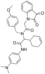 2-(CYCLOHEX-3-ENYL)-N-(4-(DIMETHYLAMINO)PHENYL)-2-(2-(2,3-DIOXOINDOLIN-1-YL)-N-(4-METHOXYBENZYL)ACETAMIDO)ACETAMIDE 结构式