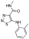 N-METHYL-5-[(2-METHYLPHENYL)AMINO]-1,2,3-THIADIAZOLE-4-CARBOXAMIDE 结构式