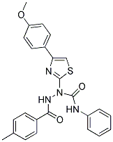 1-[4-(4-METHOXYPHENYL)-1,3-THIAZOL-2-YL]-2-(4-METHYLBENZOYL)-N-PHENYL-1-HYDRAZINECARBOXAMIDE 结构式