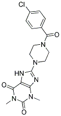 8-[4-(4-CHLOROBENZOYL)PIPERAZIN-1-YL]-1,3-DIMETHYL-3,7-DIHYDRO-1H-PURINE-2,6-DIONE 结构式