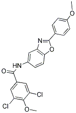 3,5-DICHLORO-4-METHOXY-N-[2-(4-METHOXYPHENYL)-1,3-BENZOXAZOL-5-YL]BENZAMIDE 结构式