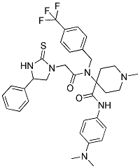 N-(4-(DIMETHYLAMINO)PHENYL)-1-METHYL-4-(2-(4-PHENYL-2-THIOXOIMIDAZOLIDIN-1-YL)-N-(4-(TRIFLUOROMETHYL)BENZYL)ACETAMIDO)PIPERIDINE-4-CARBOXAMIDE 结构式