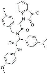 2-(2,3-DIOXOINDOLIN-1-YL)-N-(4-FLUOROBENZYL)-N-(1-(4-ISOPROPYLPHENYL)-2-(4-METHOXYPHENYLAMINO)-2-OXOETHYL)ACETAMIDE 结构式