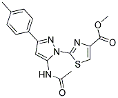 METHYL 2-[5-(ACETYLAMINO)-3-(4-METHYLPHENYL)-1H-PYRAZOL-1-YL]-1,3-THIAZOLE-4-CARBOXYLATE 结构式