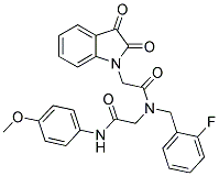 2-{(2-FLUOROBENZYL)[2-(2,3-DIOXO-2,3-DIHYDRO-1H-INDOL-1-YL)ACETYL]AMINO}-N-(4-METHOXYPHENYL)ACETAMIDE 结构式