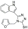 4-(2-FURYLMETHYL)-5-(1H-INDOL-3-YL)-4H-1,2,4-TRIAZOLE-3-THIOL 结构式