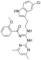 N-[2-(5-CHLORO-1H-INDOL-3-YL)ETHYL]-N'-(4,6-DIMETHYL-2-PYRIMIDINYL)-N'-(2-METHOXYBENZOYL)GUANIDINE 结构式