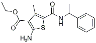 2-Amino-4-methyl-5-(1-phenyl-ethylcarbamoyl)-thiophene-3-carboxylic acid ethyl ester 结构式
