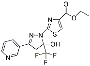 ETHYL 2-[5-HYDROXY-3-PYRIDIN-3-YL-5-(TRIFLUOROMETHYL)-4,5-DIHYDRO-1H-PYRAZOL-1-YL]-1,3-THIAZOLE-4-CARBOXYLATE 结构式