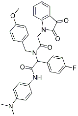 N-(4-(DIMETHYLAMINO)PHENYL)-2-(2-(2,3-DIOXOINDOLIN-1-YL)-N-(4-METHOXYBENZYL)ACETAMIDO)-2-(4-FLUOROPHENYL)ACETAMIDE 结构式