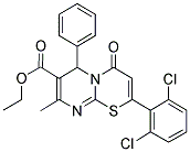 ETHYL 2-(2,6-DICHLOROPHENYL)-8-METHYL-4-OXO-6-PHENYL-4H,6H-PYRIMIDO[2,1-B][1,3]THIAZINE-7-CARBOXYLATE 结构式