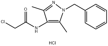 N-(1-BENZYL-3,5-DIMETHYL-1H-PYRAZOL-4-YL)-2-CHLORO-ACETAMIDE HYDROCHLORIDE 结构式