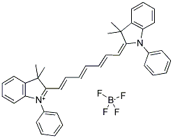 2-[(1E,3E,5E)-7-(3,3-DIMETHYL-1-PHENYL-1,3-DIHYDRO-2H-INDOL-2-YLIDENE)-1,3,5-HEPTATRIENYL]-3,3-DIMETHYL-1-PHENYL-3H-INDOLIUM TETRAFLUOROBORATE 结构式