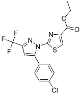 ETHYL 2-[5-(4-CHLOROPHENYL)-3-(TRIFLUOROMETHYL)-1H-PYRAZOL-1-YL]-1,3-THIAZOLE-4-CARBOXYLATE 结构式