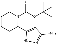 2-(5-AMINO-1H-PYRAZOL-3-YL)-PIPERIDINE-1-CARBOXYLIC ACID TERT-BUTYL ESTER 结构式