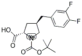 (2S,4R)-1-BOC-4-(3,4-二氟苄基)-吡咯烷-2-羧酸 结构式