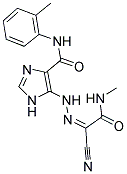 5-{(2Z)-2-[1-CYANO-2-(METHYLAMINO)-2-OXOETHYLIDENE]HYDRAZINO}-N-(2-METHYLPHENYL)-1H-IMIDAZOLE-4-CARBOXAMIDE 结构式