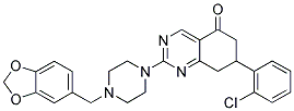 2-(4-(Benzo[d][1,3]dioxol-5-ylmethyl)piperazin-1-yl)-7-(2-chlorophenyl)-7,8-dihydroquinazolin-5(6H)-one 结构式