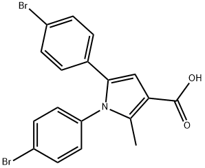 1,5-BIS(4-BROMOPHENYL)-2-METHYL-1H-PYRROLE-3-CARBOXYLIC ACID 结构式