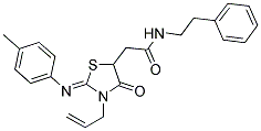 (Z)-2-(3-ALLYL-4-OXO-2-(P-TOLYLIMINO)THIAZOLIDIN-5-YL)-N-PHENETHYLACETAMIDE 结构式