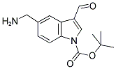 5-Aminomethyl-3-formyl-indole-1-carboxylic acid tert-butyl ester 结构式