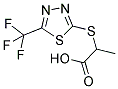 2-([5-(TRIFLUOROMETHYL)-1,3,4-THIADIAZOL-2-YL]SULFANYL)PROPANOIC ACID 结构式