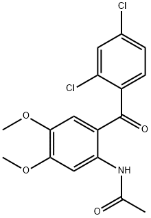 N-[2-(2,4-Dichloro-benzoyl)-4,5-dimethoxy-phenyl]-acetamide 结构式