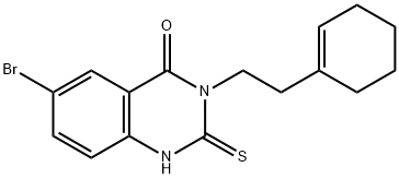 6-溴-3-[2-(环己-1-烯-1-基)乙基]-2-硫烷基-3,4-二氢喹唑啉-4-酮 结构式