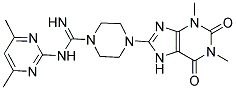 4-(1,3-DIMETHYL-2,6-DIOXO-2,3,6,7-TETRAHYDRO-1H-PURIN-8-YL)-N-(4,6-DIMETHYLPYRIMIDIN-2-YL)PIPERAZINE-1-CARBOXIMIDAMIDE 结构式