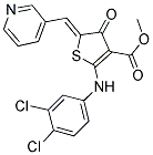 METHYL (5Z)-2-[(3,4-DICHLOROPHENYL)AMINO]-4-OXO-5-(PYRIDIN-3-YLMETHYLENE)-4,5-DIHYDROTHIOPHENE-3-CARBOXYLATE 结构式