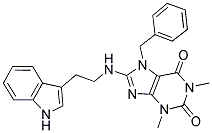 8-(2-(1H-Indol-3-yl)ethylamino)-7-benzyl-1,3-dimethyl-1H-purine-2,6(3H,7H)-dione 结构式