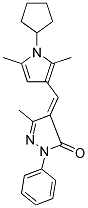 (E)-4-((1-CYCLOPENTYL-2,5-DIMETHYL-1H-PYRROL-3-YL)METHYLENE)-3-METHYL-1-PHENYL-1H-PYRAZOL-5(4H)-ONE 结构式