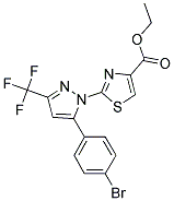 ETHYL 2-[5-(4-BROMOPHENYL)-3-(TRIFLUOROMETHYL)-1H-PYRAZOL-1-YL]-1,3-THIAZOLE-4-CARBOXYLATE 结构式