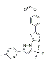 4-{2-[3-(4-METHYLPHENYL)-5-(TRIFLUOROMETHYL)-1H-PYRAZOL-1-YL]-1,3-THIAZOL-4-YL}PHENYL ACETATE 结构式