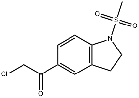 2-氯-1-(1-(甲基磺酰基)二氢吲哚-5-基)乙酮 结构式